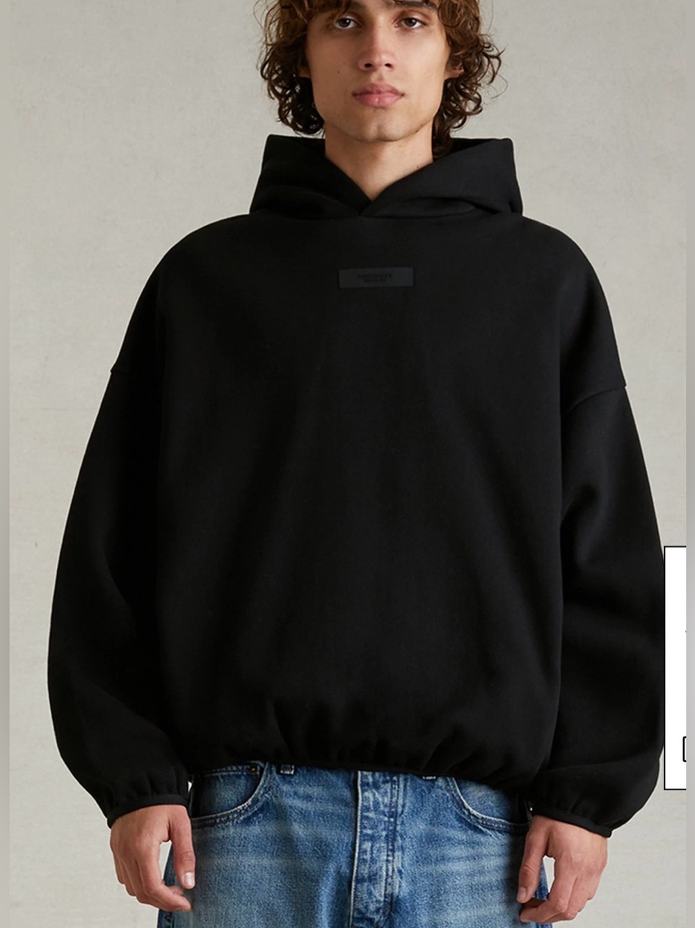 Essentials Fear Of God Black Boys XL Hoodie Sweatshirt Boxy Style Elastic Sleeve